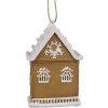 Clayre & Eef 6PR4212 Decorațiune pandantiv Casă maro alb 6x4x9 cm