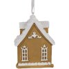 Clayre & Eef 6PR4213 Decorațiune pandantiv Casă maro alb 6x4x7 cm