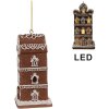 Clayre & Eef 6PR4360 Decorațiune pandantiv casă de turtă dulce cu LED 6x6x12 cm