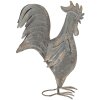 Clayre & Eef 6Y5611 Decorațiune Cocoș Metal Gri 30x14x40 cm