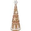 Clayre & Eef 6PR4362 Decorațiune pom de Crăciun Ø 14x37 cm maro alb