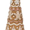 Clayre & Eef 6PR4362 Decorațiune pom de Crăciun Ø 14x37 cm maro alb