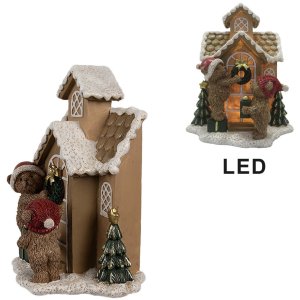 Clayre & Eef 6PR4168 Casă decorativă cu LED 15x10x18 cm