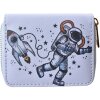 Juleeze JZWA0216 Portofel Alb Gri 11x9 cm Poliuretan Astronaut Rocket