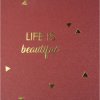 Exacompta album spirală LIFE roșu 32x22cm 50 pagini negru 250g/m² aur embossing