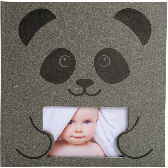 Exacompta album foto Zéphire 25x25 cm gri motiv panda 30 pagini 60 fotografii