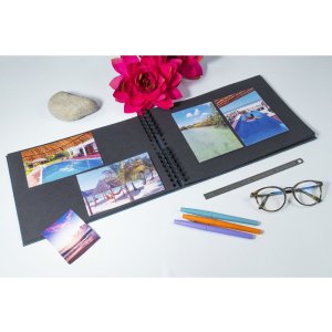 Exacompta 16207E Album foto spirală Palma Blue 50 pagini negru 32x22 cm