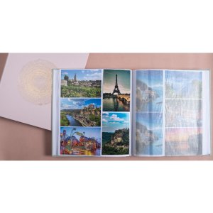 Exacompta 16264E Album foto 60 pagini alb 29x32cm Ellipse roz