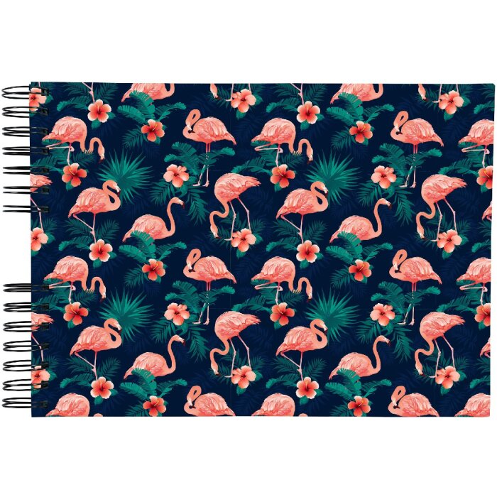 Exacompta 16703E Album foto cu spirală FLAMINGO 23x16 cm 50 pagini alb albastru noapte