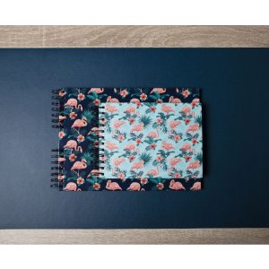 Exacompta 16703E Album foto cu spirală FLAMINGO 23x16 cm 50 pagini alb albastru noapte