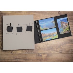 Exacompta 16823E Album foto cu spirală 50 pagini negre Polaroid seria Beige