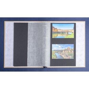 Exacompta 17602E Album foto cu mecanism inelar 60 pagini negre 32x26x4 cm Bej