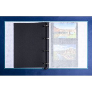 Exacompta 17603E Album foto mecanism inel 60 pagini negre 32x26x4cm albastru-verde