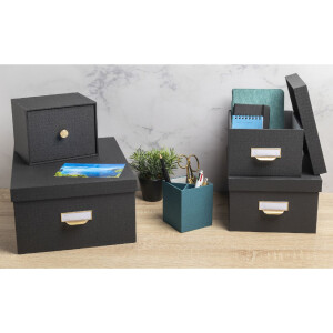 Exacompta 79601E Office by me set cutie 3 piese negru cu suport etichete