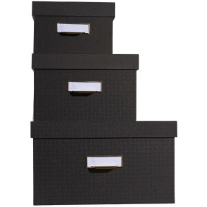 Exacompta 79601E Office by me set cutie 3 piese negru cu suport etichete