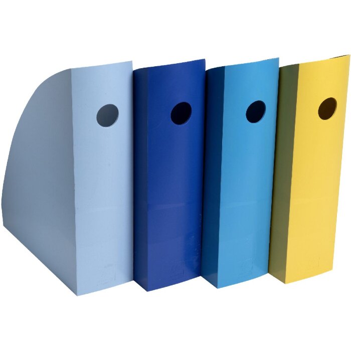 Exacompta 18202SETD Set de 4 dosare pentru reviste MAG-CUBE Bee Blue culori asortate