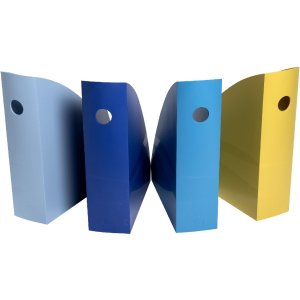 Exacompta 18202SETD Set de 4 dosare pentru reviste MAG-CUBE Bee Blue culori asortate