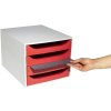 Exacompta 2286107D ECOBOX cutie de sertare cu 4 sertare roșu