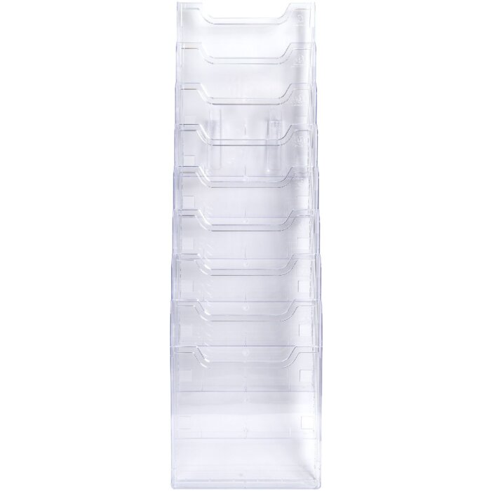 Exacompta 64858D Suport de perete pentru broșuri 8 compartimente A4 vertical transparent cristal