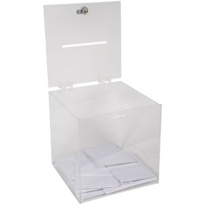 Exacompta 89158D Urnă acrilică blocabilă 25 x 25 cm transparentă cu capac