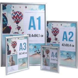 Exacompta 8294358D Rama pentru afiș de perete aluminiu A2 Exacryl argintiu