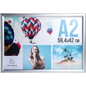 Exacompta 8294358D Rama pentru afiș de perete aluminiu A2 Exacryl argintiu