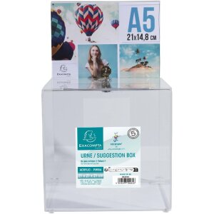 Exacompta 89258D Urnă blocabilă 21x21x21cm cu capac A5...