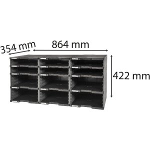 Exacompta ModuloDoc 385714D 12 compartimente fără sertare...