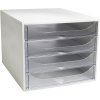 Exacompta 228323D Cutie de sertare ECOBOX cu 4 sertare cristal