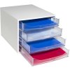 Exacompta 228323D Cutie de sertare ECOBOX cu 4 sertare cristal