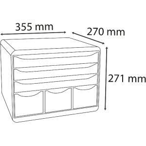 Exacompta STOREBOX cutie de sertare 6 sertare deschise Office gri deschis