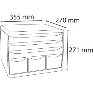 Iderama 306798D STOREBOX cutie de sertare 6 sertare deschise curcubeu