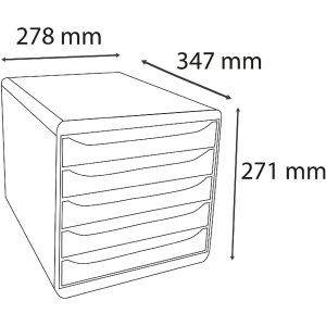 Iderama 3097203D Cutie cu sertare Big Box Plus 5 sertare deschise albastru regal