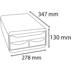 Exacompta 311714D SMALL-BOX 3 sertare Negru lucios