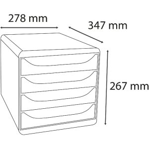 Exacompta 310913D Cutie de sertare Big Box Plus 4 compartimente Alb Harlequin