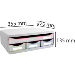 Exacompta 319913D TOOLBOX Modul de depozitare 4 sertare Alb Harlequin