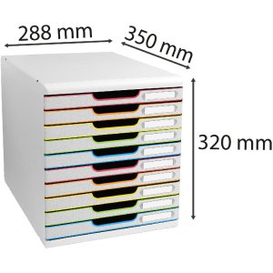 Exacompta 302913D Cutie cu sertare MODULO A4 10 sertare Alb Arlechin