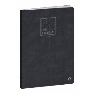 Quo Vadis Life Journal Negru 15x21 cm grilă cu puncte...