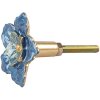 Clayre & Eef Buton de ușă Flower Blue Iron 4x3x4 cm