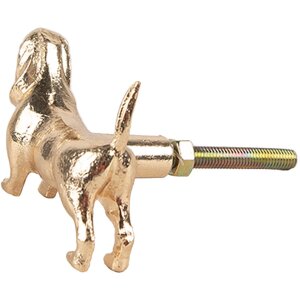 Clayre Eef Door Knob Dog Gold Coloured Iron 6x4x4 cm...