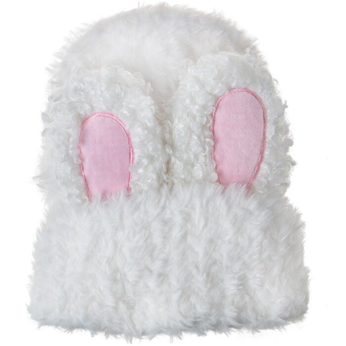 Juleeze JZKCA0010W Pălărie pentru copii White Bunny Ears Winter Hat Plush