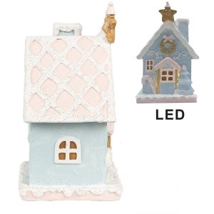 Clayre & Eef 6PR4201 Casă decorativă cu LED 9x8x15 cm