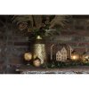 Clayre Eef LED Lanternă Sticlă colorată bronz Boho Ø 10x20 cm Baterii 2xAAA