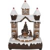 Clayre Eef 6PR4312 Casă de turtă dulce LED Muzică Decorațiune de Crăciun 20x11x27 cm Brown