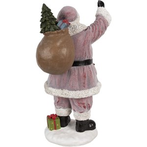 Clayre & Eef Moș Crăciun Figurină roz 43 cm Polyresin Decorațiune de Crăciun