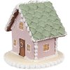 Clayre Eef Casă de turtă dulce 12 cm Roz Polyresin Decorațiune de Crăciun