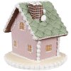 Clayre Eef Casă de turtă dulce 12 cm Roz Polyresin Decorațiune de Crăciun