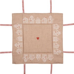 Clayre Eef Coș de pâine Gingerbread House 35x35x8 cm Brown Cotton Country Style