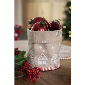 Clayre Eef Coș de pâine Gingerbread House 35x35x8 cm Brown Cotton Country Style