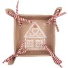 Clayre Eef Coș de pâine Gingerbread House 35x35x8 cm Brown Cotton Country Style